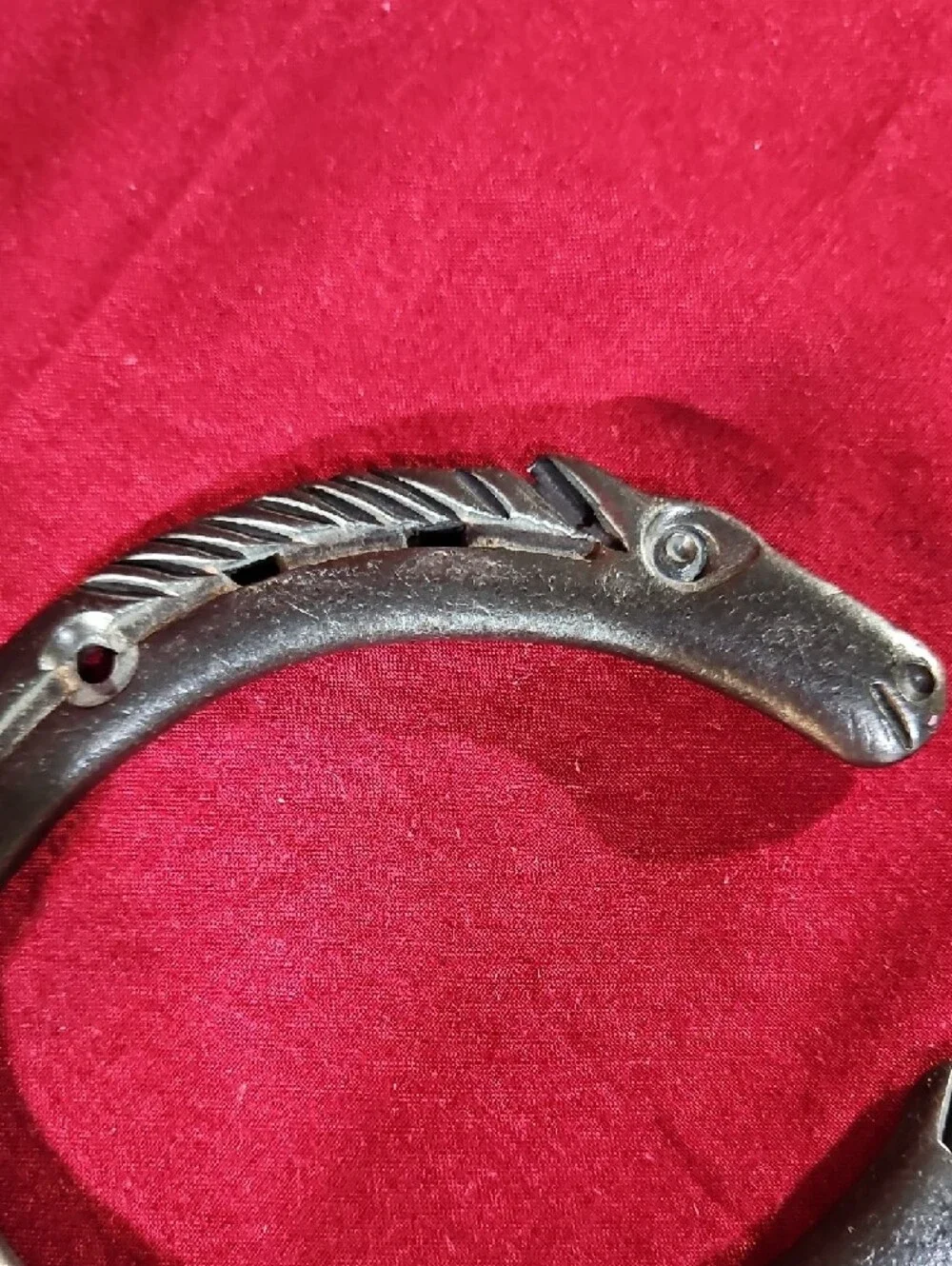 Authentic Rustic Hand Forged Iron Horseshoe Wall Hook with Horse Heads
